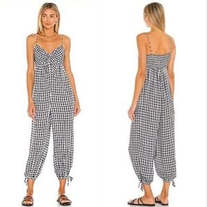 Saylor Wisteria Gingham Jumpsuit Black White Plaid Check Sleeveless Revolve S